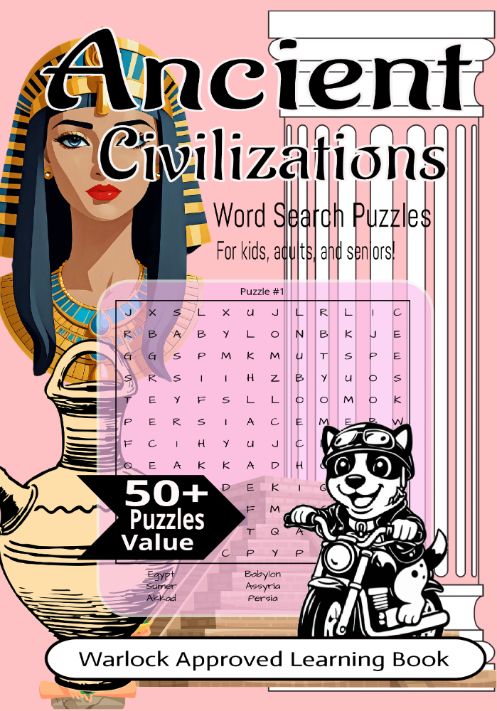 Warlock Approved: Ancient Civilizations Word Search Puzzle Book